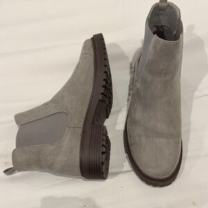 Gray Suede Ankle Boots